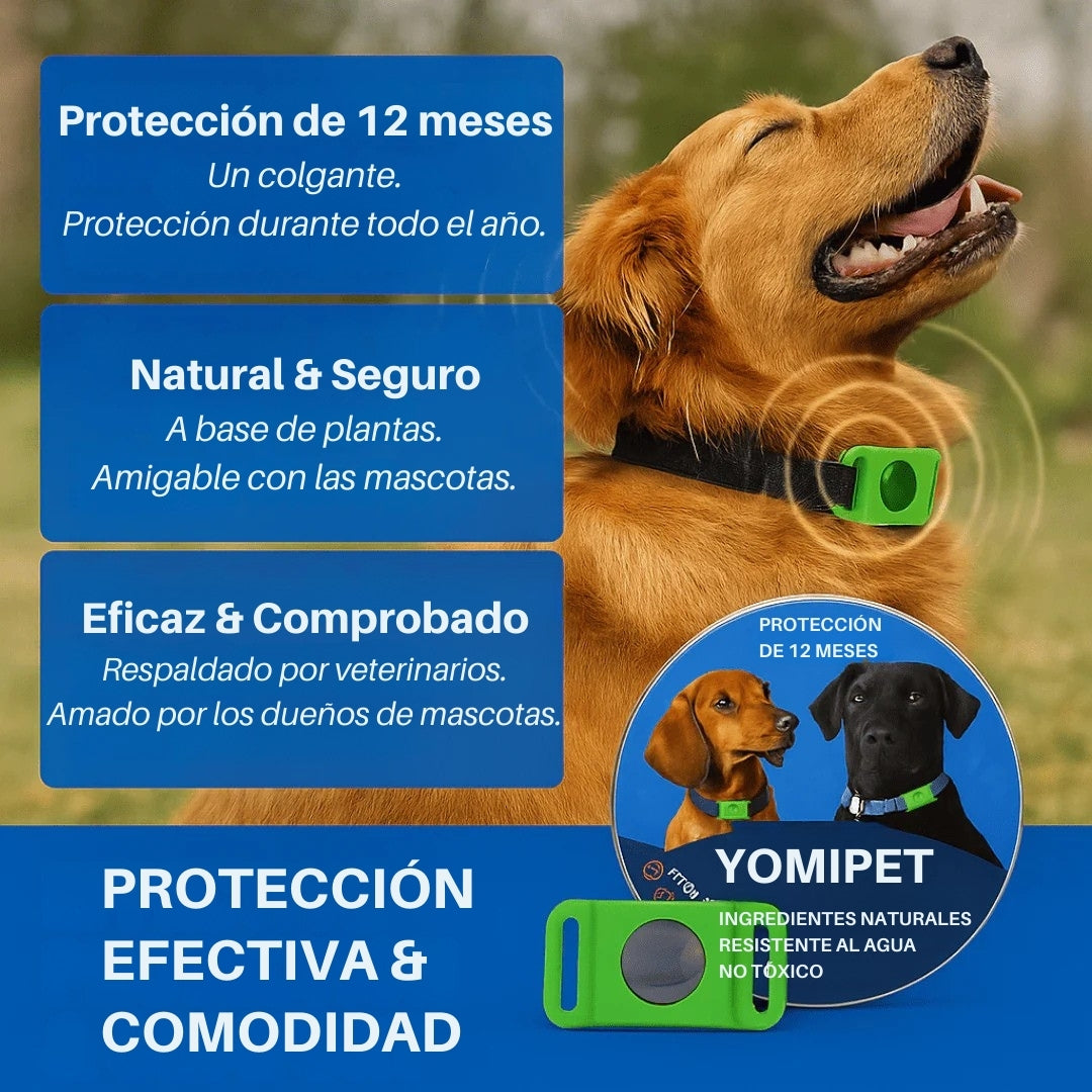 YomiPet™ Colgante – Protección Natural Contra Pulgas y Garrapatas Durante 12 Meses