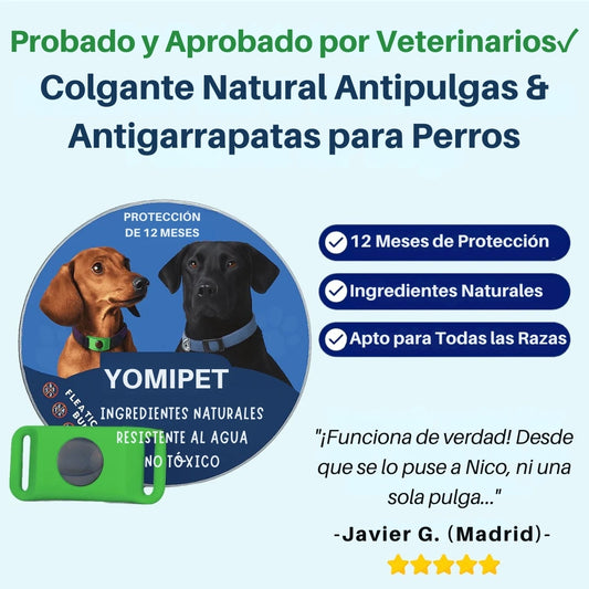 YomiPet™ Colgante – Protección Natural Contra Pulgas y Garrapatas Durante 12 Meses