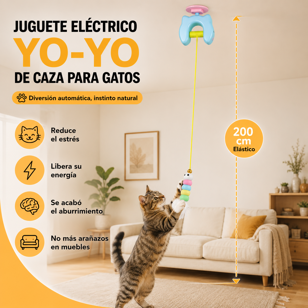 YomiPet | Yo-Yo Cazador para Gatos de Interior